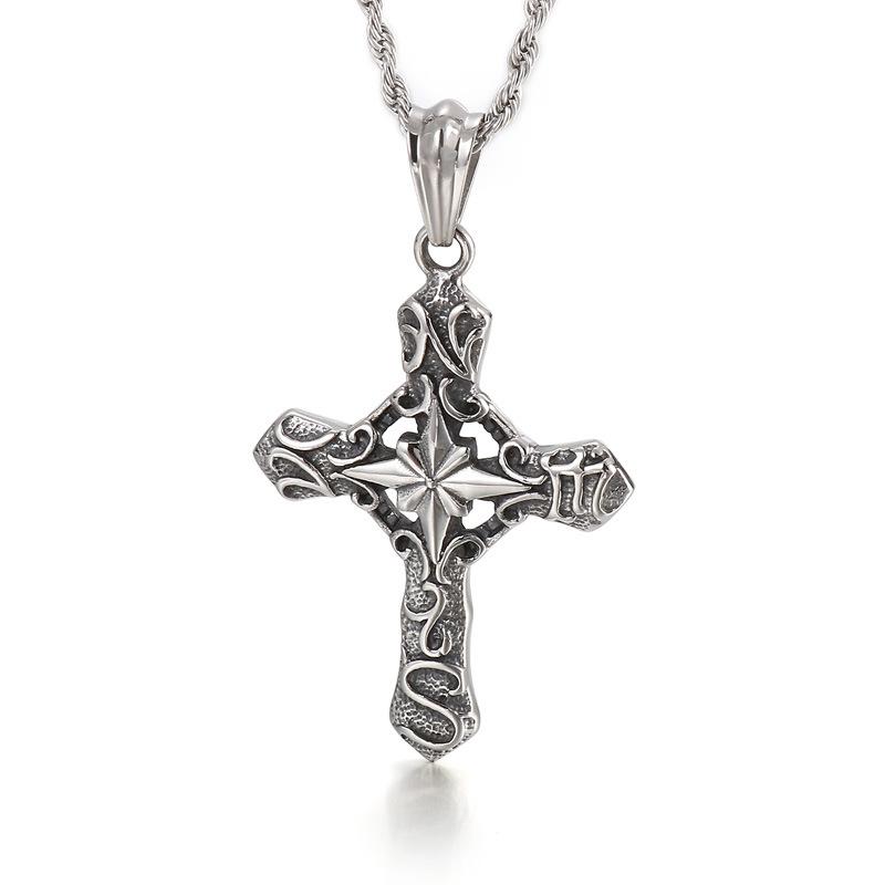 European and American Punk Style Retro Casting Pendant, Stainless Steel Cross Accessories, Boys Daily Matching Accessories