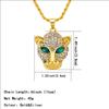 European & American Fashion Rhinestone Leopard Head Hip Hop Necklace