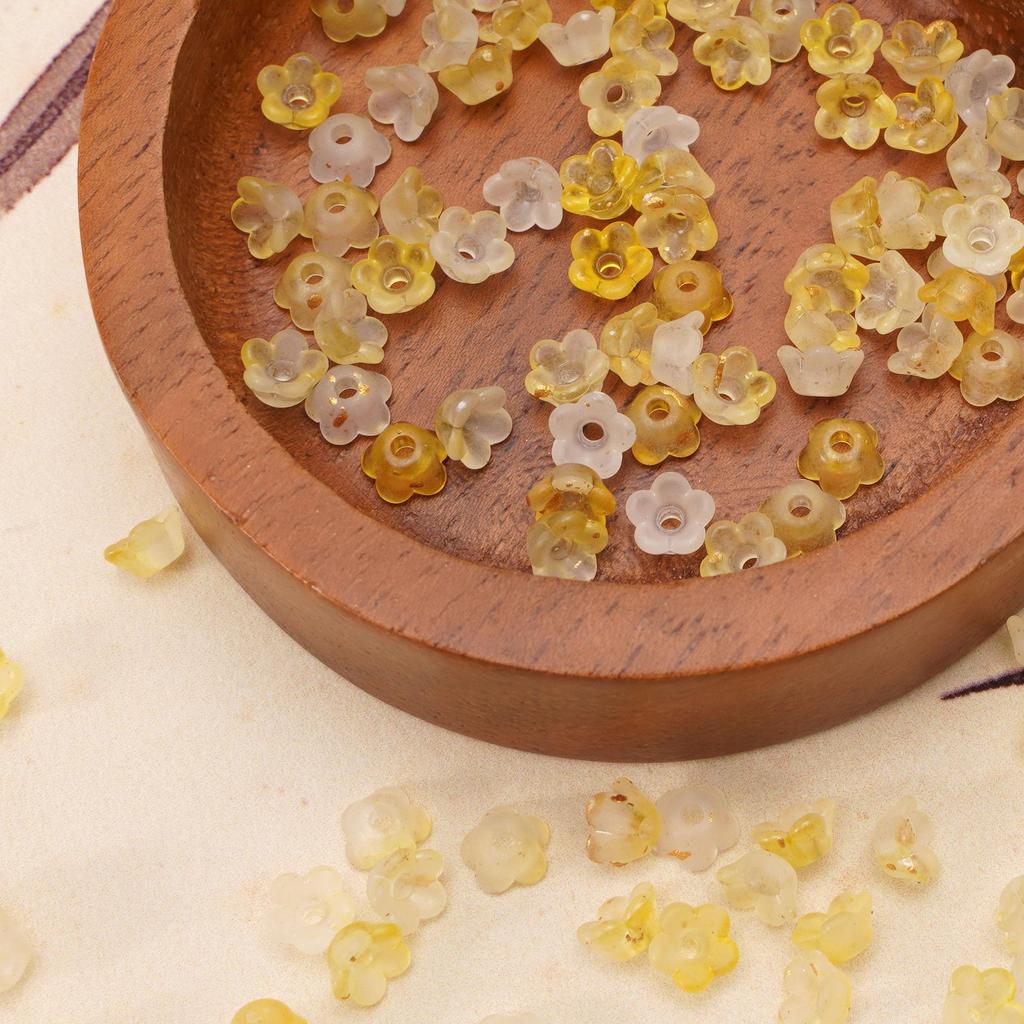 Acrylic Dot Gold Beads Flower Spacer Loose Beads For Jewelry Making