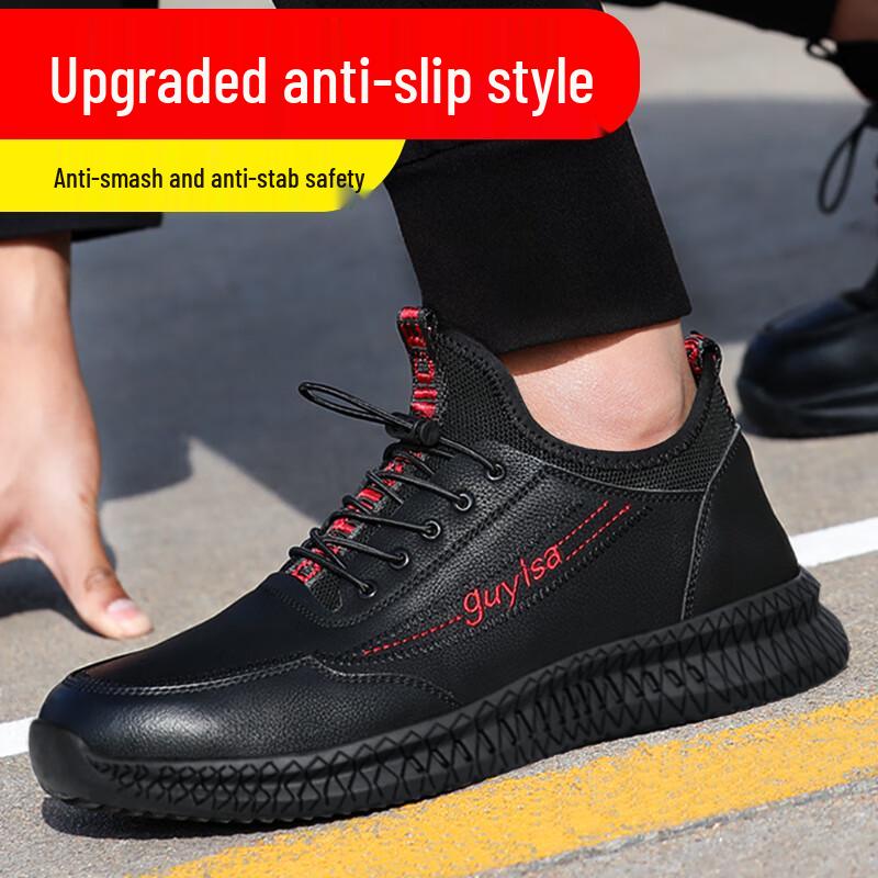 JUNBU Men s Steel Toe Waterproof Anti-Smash Work Safety Shoes 41