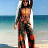 European and American New Long-sleeved Russian One-piece Swimsuit Women's Sunscreen Smart