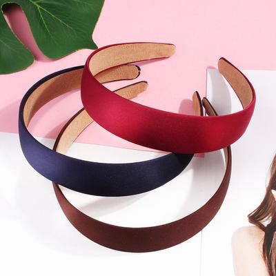 3cm Wide Hair Hoop Solid Color Cloth Wrapped Headband Soft Touch Hairband Versatile Hair Accessories
