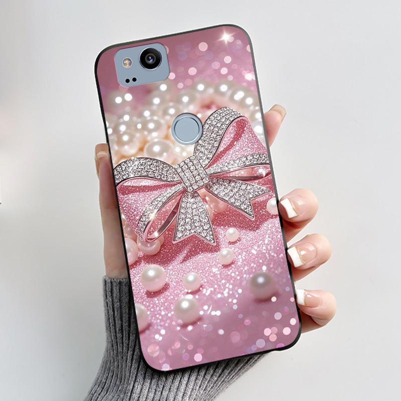 Cute Case For Google Pixel 2 / Pixel 2XL Printing Shell Pixel 1 XL Pixel1 Protective Cover Soft Silicone Cartoon Black Casing
