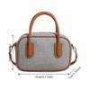 High Quality Leather Boston Tote Bag Handbag Contrast Color Crossbody Bag PU Bowling Bag  Girls