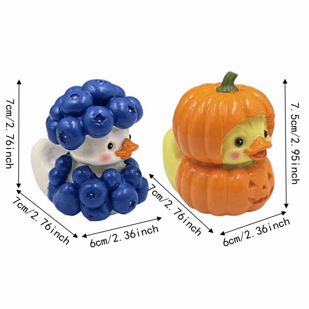 Cartoon-Fruchtente-Figur Kreative Blaubeerenten-Skulptur Halloween-Dekoration