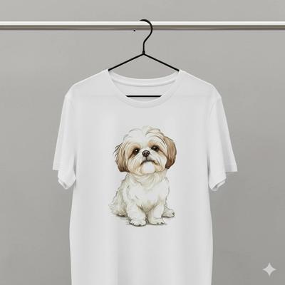 Unisex Adult Casual Graphic Shih Tzu Dog Cute Graphic T-Shirt Puppy...