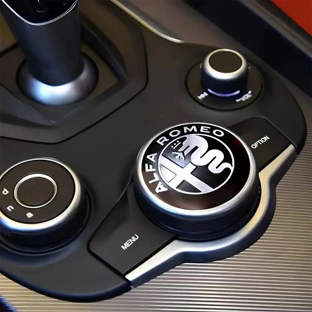Per Alfa Romeo Adesivo Emblema Volante Auto 40mm Manopola Console Centrale Badge per Alfa Romeo Giulietta Mito Giulia Stelvio Br