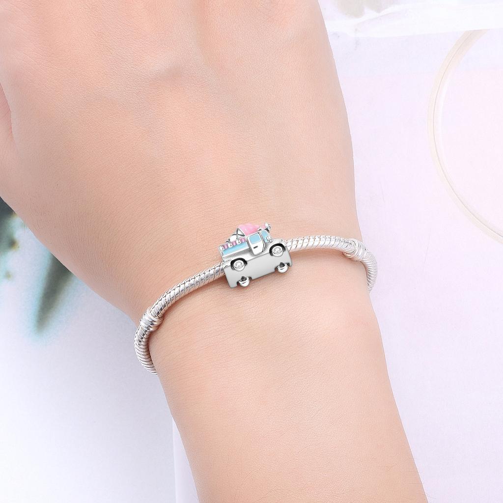 Kupfer Eiswagen Modell Perlen Original Anhänger Armband Charme Schmuck Party DIY Trendige Geschenke
