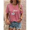 Summer Women's T-shirt Cat Pattern Printing V-neck Short-sleeved Loose Oversized Clothes