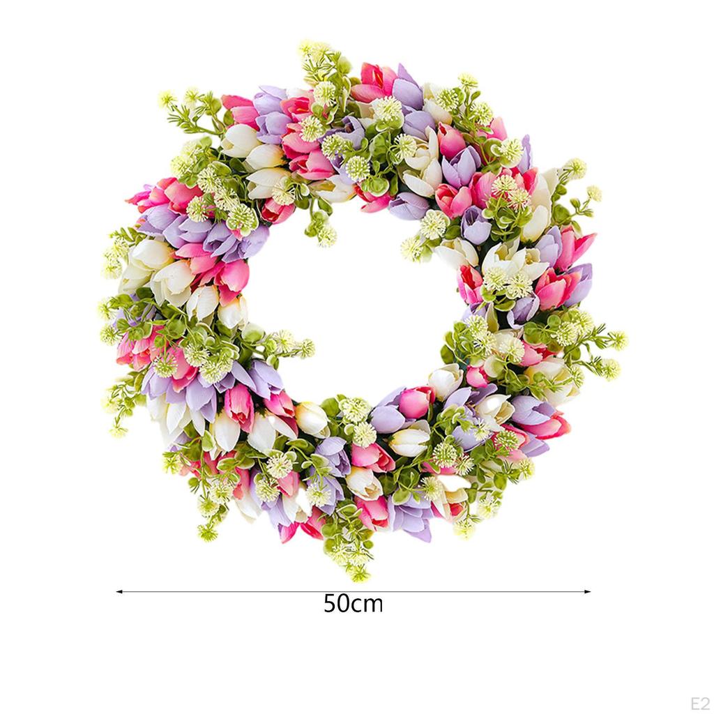 Konstgjord Tulpanblomma Krans Mors Dag Vår för Hennes Kvinnor Flickor Mamma Födelsedag