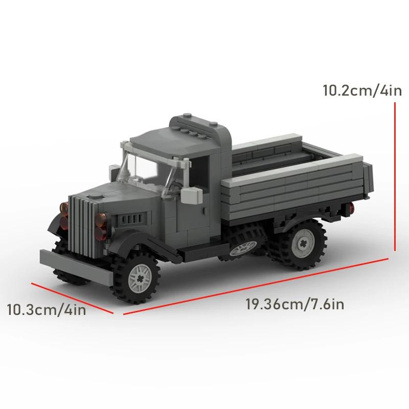 WW2 Military Truck Building Block Transport Vehicle M8 Light Armored Vehicle MOC Assembly Model Toys For Boys