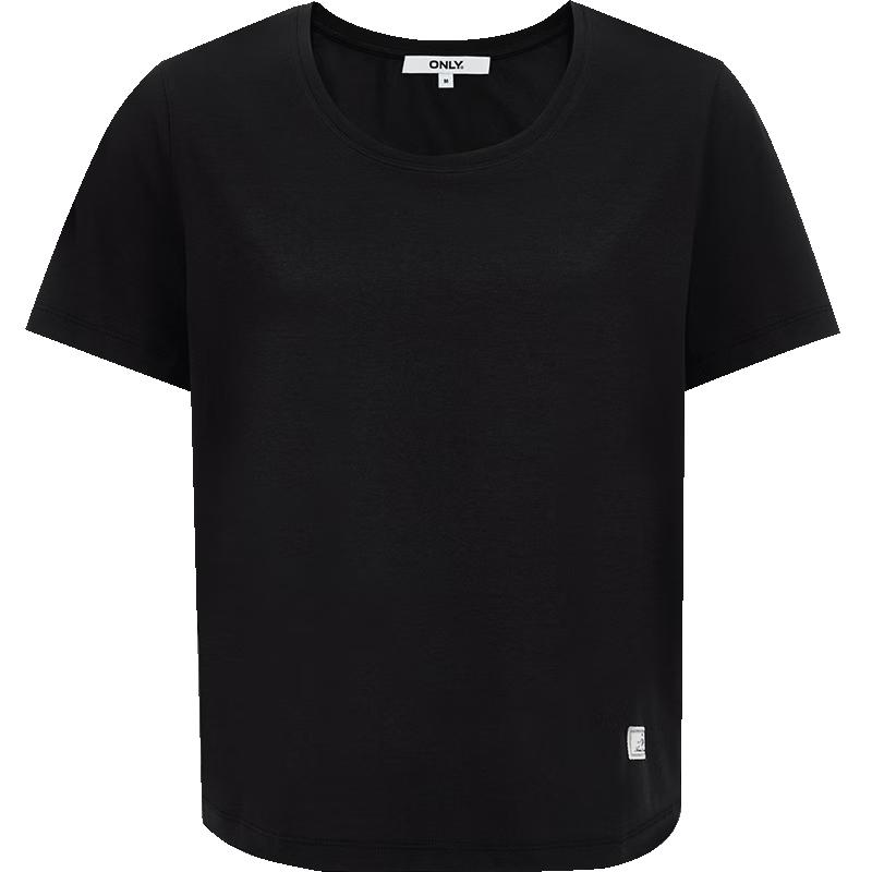 

ONLY Women s Solid Round Neck Short Sleeve T-shirt L