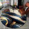3D Colour Luxurious Marble Green Blue Gold Round Carpet Rug for Living Room Bedroom Child Chair Decor,Pet Area Rug Non slip Mat
