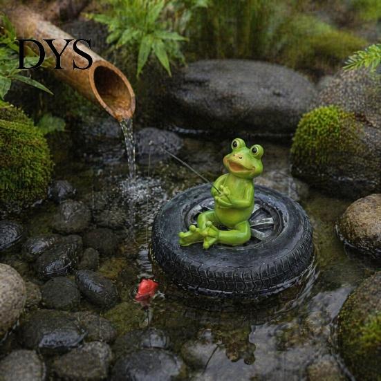 Garden Animal Statues for Water Features Floating Frog Pond Ornament, Realistic Resin Statue, UV Protected Statue Patio Decor Weather Resistant