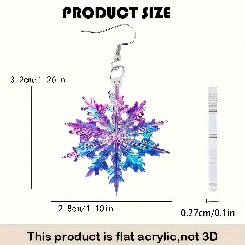 European & American Double-Sided Acrylic Snowflake Earrings - Colorful Christmas Holiday Jewelry