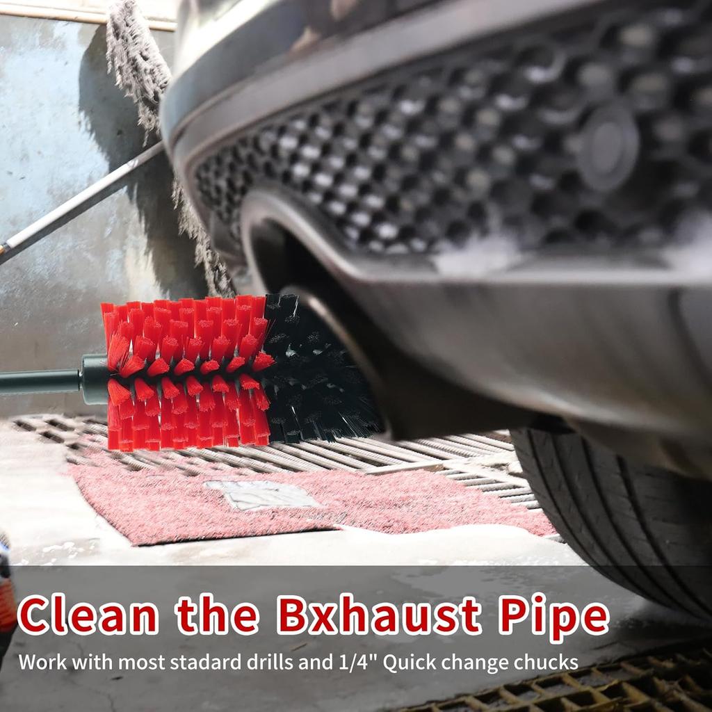Wheel Brush, Soft Drill Wheel Cleaner Brush, Drill Brush For Car Wheel, No Scratches Highly Dense And Durable Car Wheel Brush Rim Tire Car Cleaning