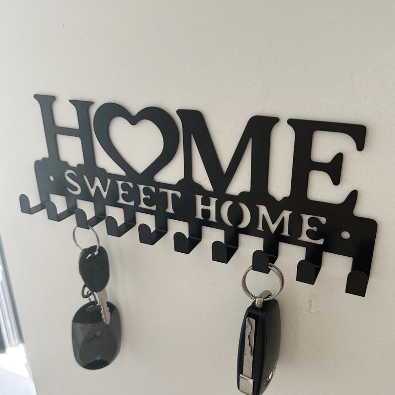 1SET Home Key Hanger Wall Rack Metal Art Decorative Hook Keysholder Hats Porch