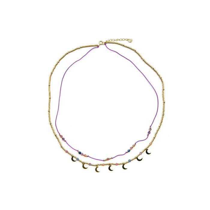 Collier - LUXENTER - Kapac - Argent 925 - Cristal Multicolore - Or 18k