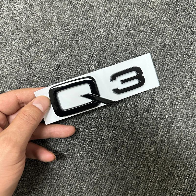 The new ABS letter 3D sticker For 4UYEF Q2 Q3 Q5 Q7 Q8 logo quattro Sline Black Silver general