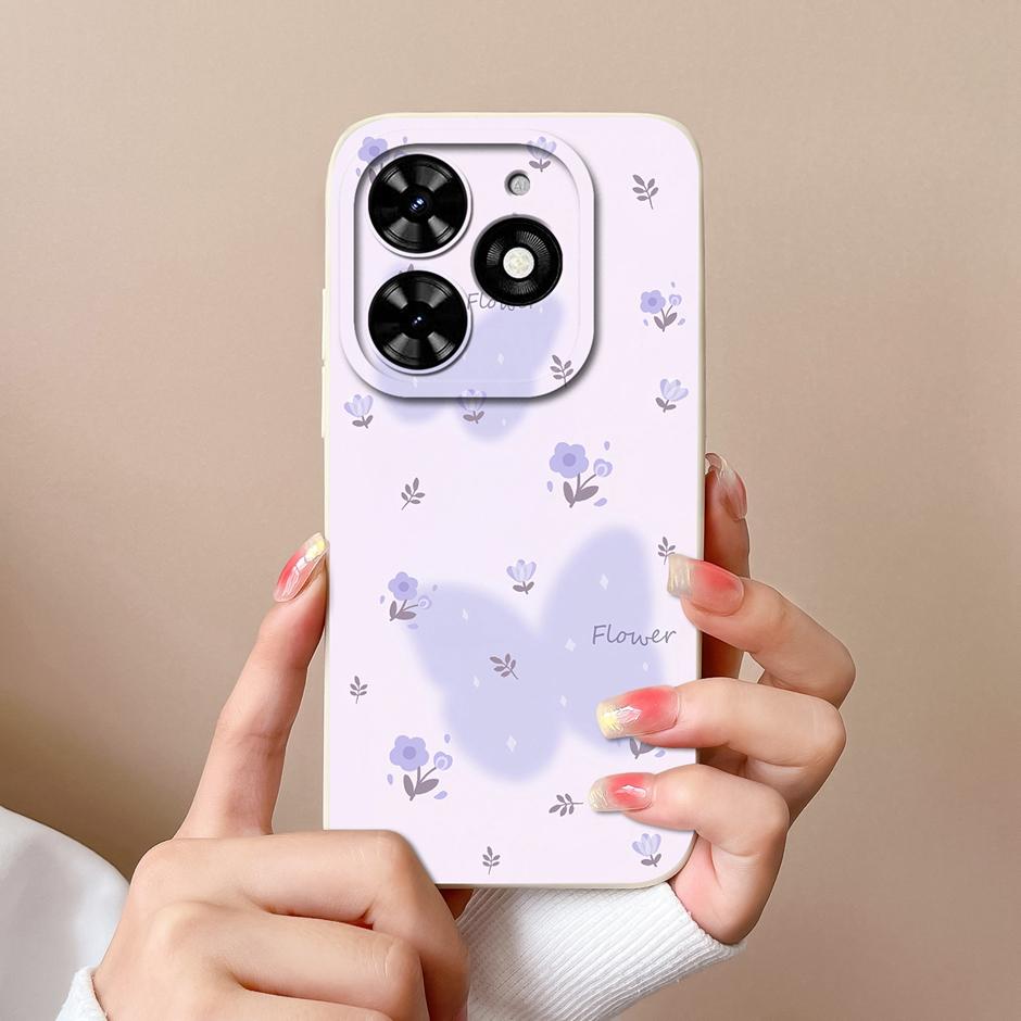 For Tecno Spark Go 2024 Casing Fashion Coconut Tree Liquid Silicone Soft TPU Shockproof Phone Cover For TecnoSpark Go 2024 Funda