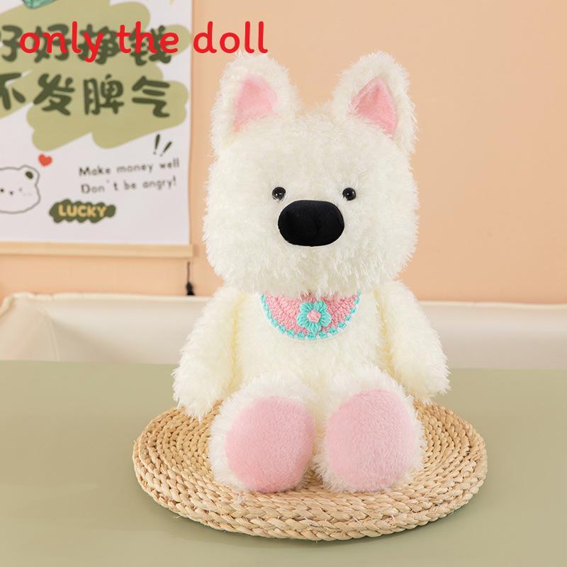 

Cute Highland West Animal Plush Doll With Scarf For Kids Room Decor And Play Flower,60 CM