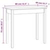 Vidaxl Stolik Konsolowy, 80X40X75 Cm, Lite Drewno Sosnowe