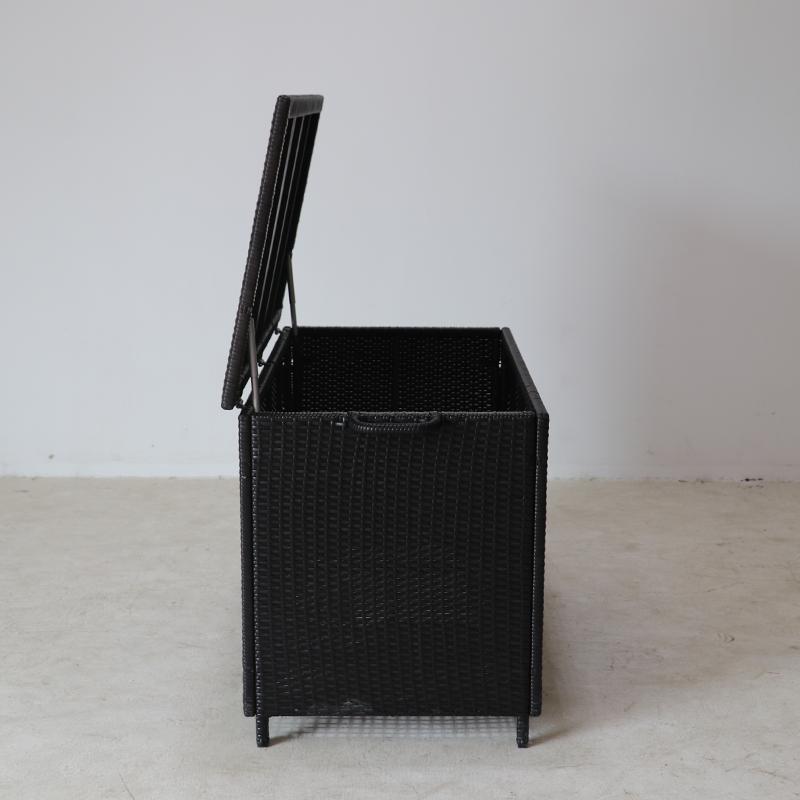 Modern Design Outdoor Deck Storage Box Durable Wicker with Aluminum Frame All Weather Garden Furniture Patio Lockers