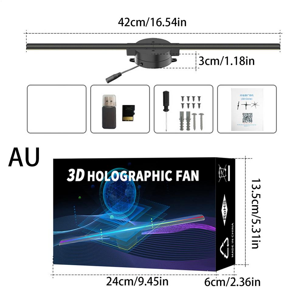 3D Hologram LED Fan Projector 16.5in LED Fan Hologram Full Color Projector with 244 LED Lights 2000x224 Resolution Projector