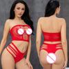 Ladies Fishnet Jumpsuit Costume Sexy Mesh Hollow Out Bodycon Lingerie Set Women Erotic Bodysuits Clothing Female Nightdress