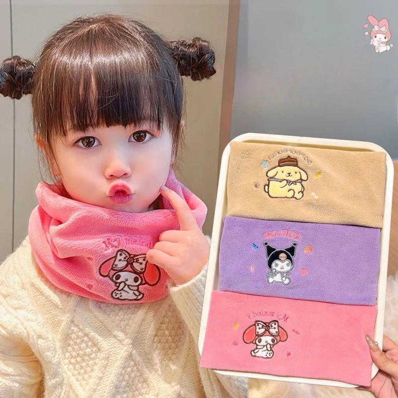 Autumn and Winter Solid Color Children's Pullover Scarf To Keep Warm and Windproof Cartoon