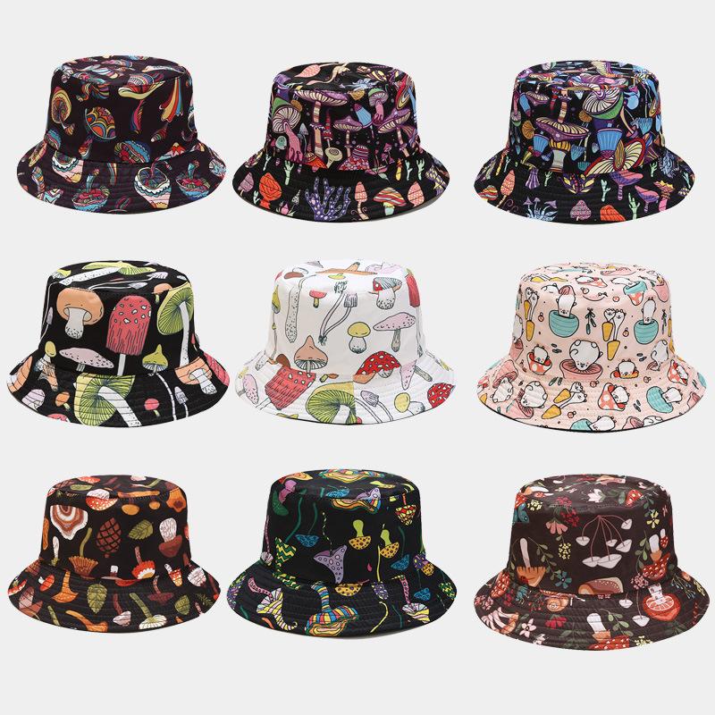 Colorful Print Bucket Hat Panama For Women And Men Outdoor Sunshade Fisherman Caps Summer Travel Beach Bob Foldable Basin Cap