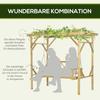 Swing Bench with Pergola, for 2 People, Height-adjustable, Solid Wood Frame, 2.21 X 1.40 X 1.96 M