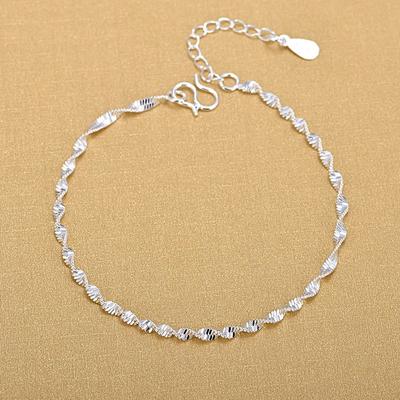 925 Sterling Silver Elegantiškos susuktos grandinės apyrankės papuošalai moterims vakarėlio aksesuarai Sl071