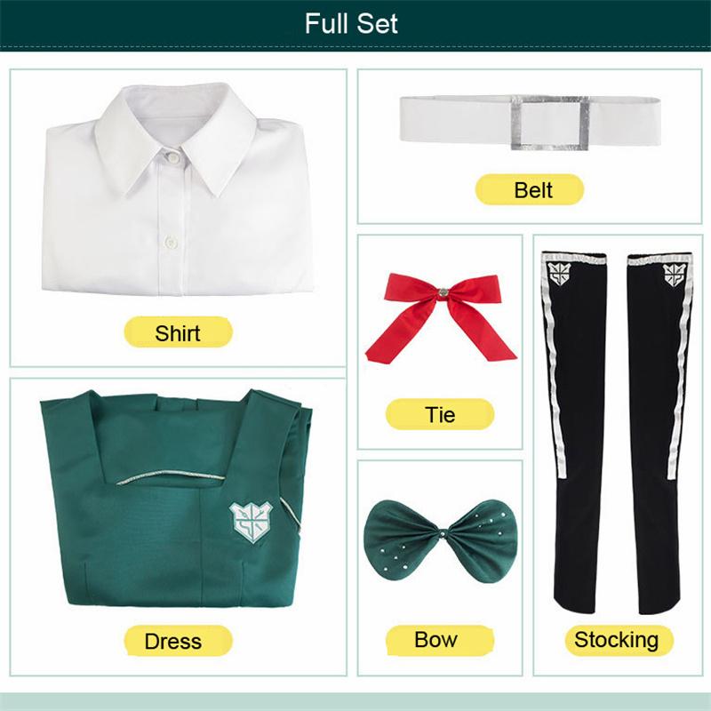 

Аниме Danganronpa 2 Despair Sonia Nevermind платье для косплея женский вечерние костюм на Хэллоуин JK школьная форма полный комплект XXXL&Danganronpa 2 зелёный