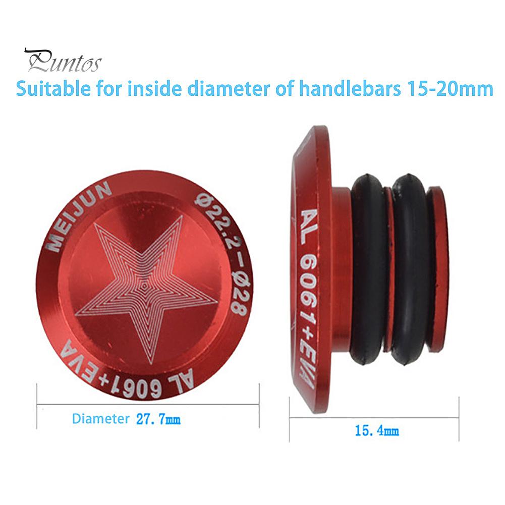 Puntos Aluminum Alloy 2Pcs Mountain Bicycle Bike Cycling Handlebar Grips Plug Bar Ends