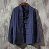 Spring and Autumn Chinese Retro Men's Chinese Style Linen Shirt Men's Long-sleeved Cotton and Linen Plate Button Shirt Stand-up Collar Tang Suit