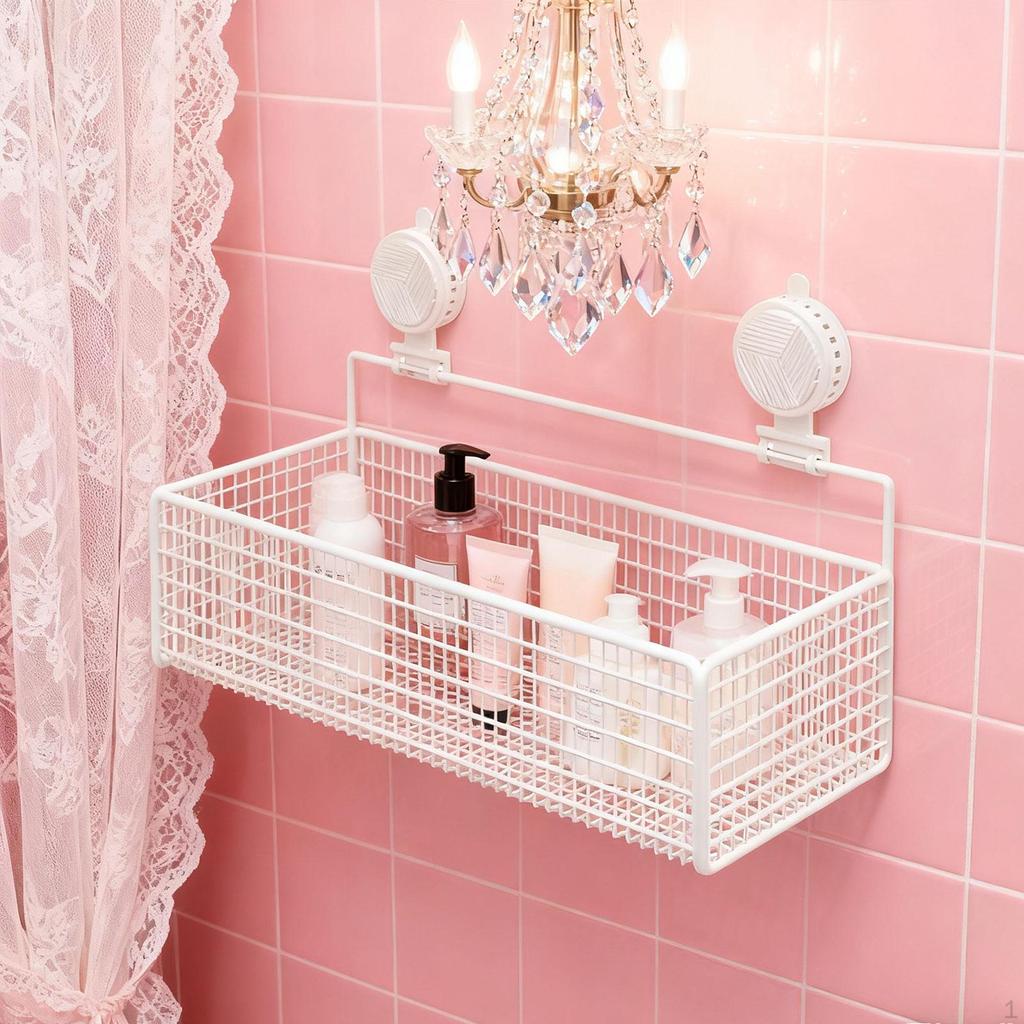 Badezimmer Organizer Regal Mehrzweck Saugbecher Shampoo Aufbewahrungshalter Wandmontiert