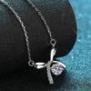 925 Sterling Silver Bowknot Design Cubic Zirconia Necklace for Women Exquisite Bridal Wedding Necklace Chic Jewelry