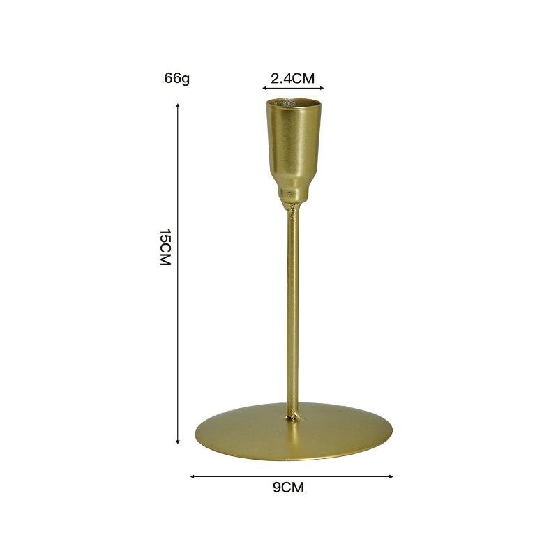 

Ретро подсвечники, реквизит для подсвечников, атмосфера стола, свечные украшения, украшения для ужина при свечах дома Tea Candlestick Small - Gold