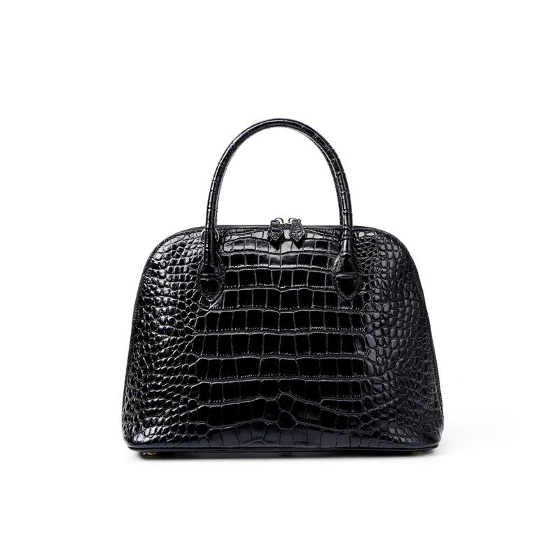 Crocodile‑Embossed Genuine Cowhide Shell Handbag 2026 New for Women, Large‑Capacity Hand‑Carry Crossbody Commuter Shoulder Purse