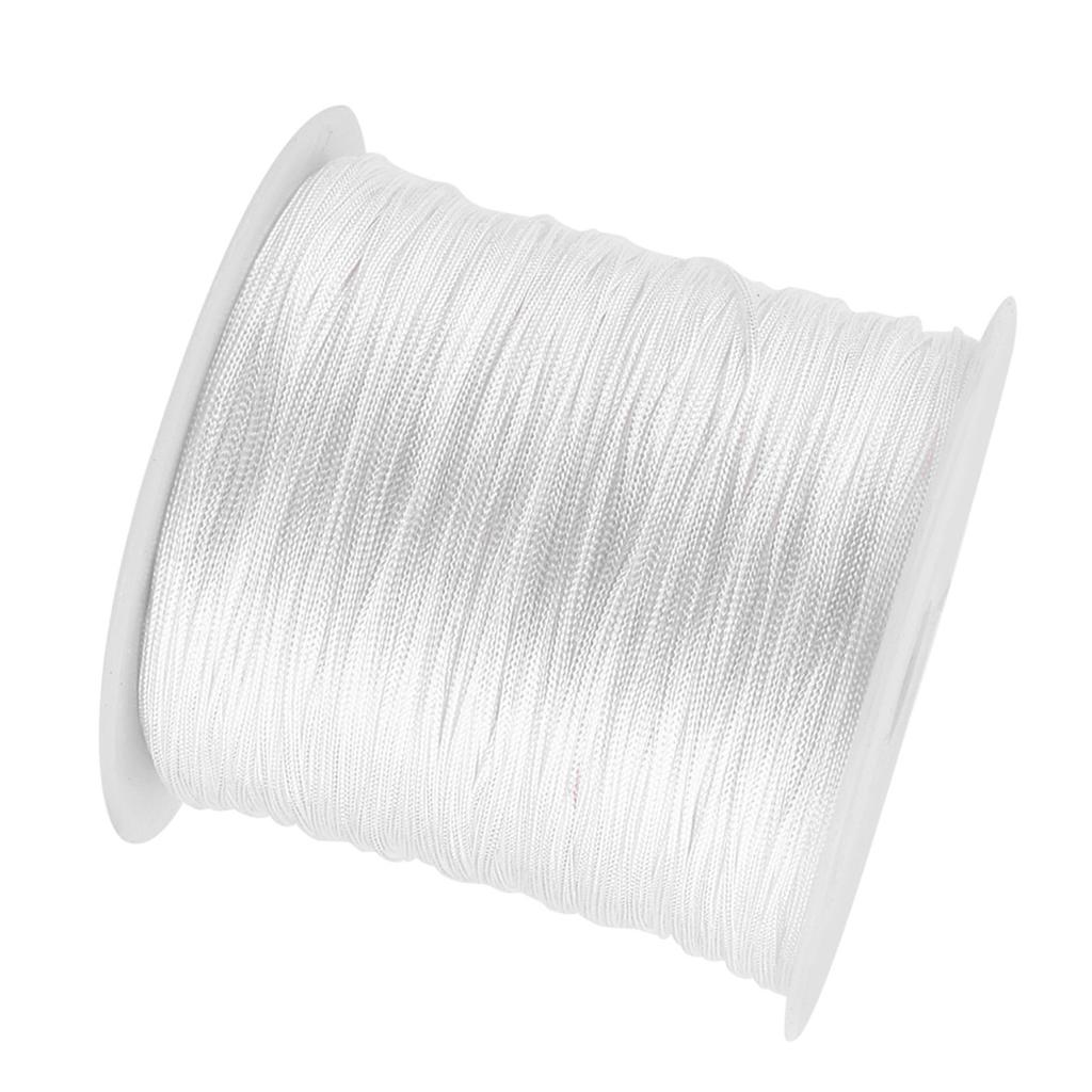 100M x 0.8mm Nylon Chinesischer Knoten Kordel Rattenschwanz Makramee Shamballa Faden Schnur Weiß