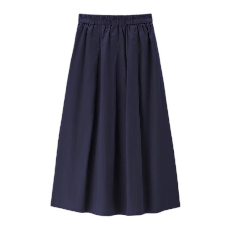 Giordano Women's Cotton Linen Pleated A-line Skirt