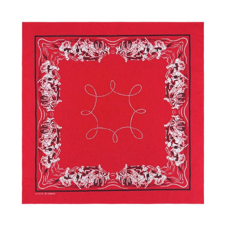 Western Pattern Headscarf Bandanas Hiphop Head Scarf Music Festival Headwrap Cycling Dancing Head Scarf Handkerchief