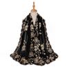 New Middle East black embroidered headscarf, Indonesian Malay fashion headscarf, shawl scarf