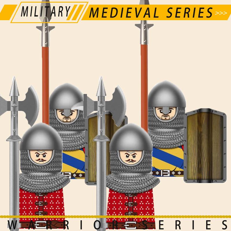 Medieval Military Knights Series Building Blocks Castle Army Soldier Figures Shield Sword Accessories Warrior Bricks Gifts Toys