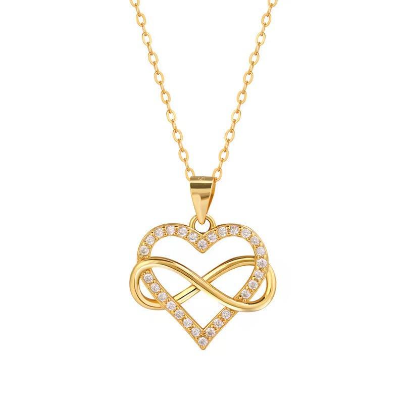 Love Necklace Women'S High-End Simple And Versatile Temperament Slightly Inlaid With 8 Letters Pendant Neck Chain