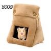 Cozy Habitat for Small Animals Bread Bag Hamster Bed, Plush Warm Cave Hanging Sleeping Nest Hammock, Animal Cage Accessory Gerbil Guinea Pig