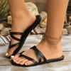 Women Casual Slippers 2025 New Summer Versatile Sandals Fashion Roman Slippers Women Vacation Beach Flat Shoes Slides Women