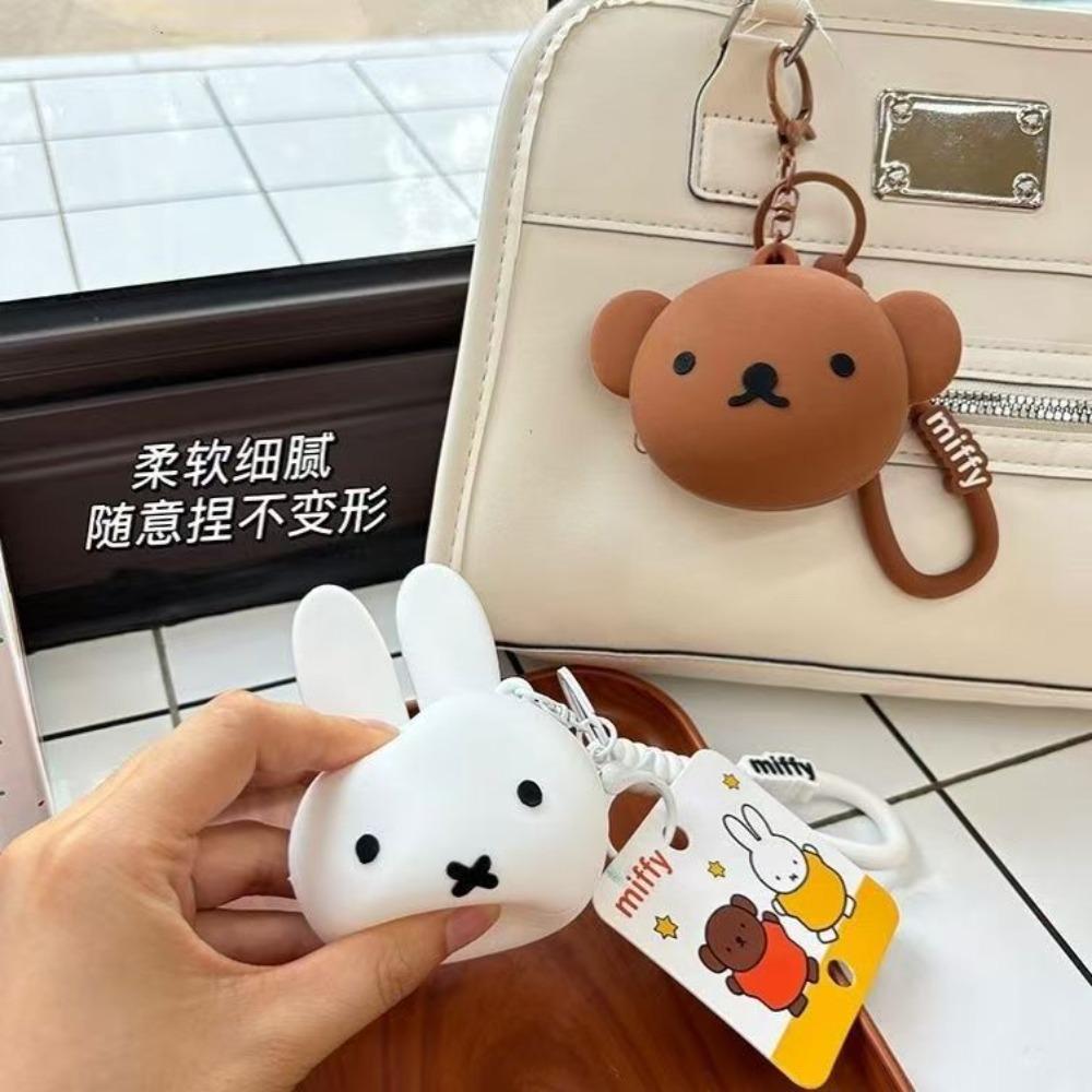 Miffy Boris Silicone Coin Purse Cute Cartoon Mini Earphone Bag Pendant Coin Storage Bag Toy Gift for Gril