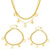 316L Stainless Steel Necklace Matching Bracelet Anklet For Women 18k Gold Plated Two-layer Charm Necklaces Bracelets Ankle Chain